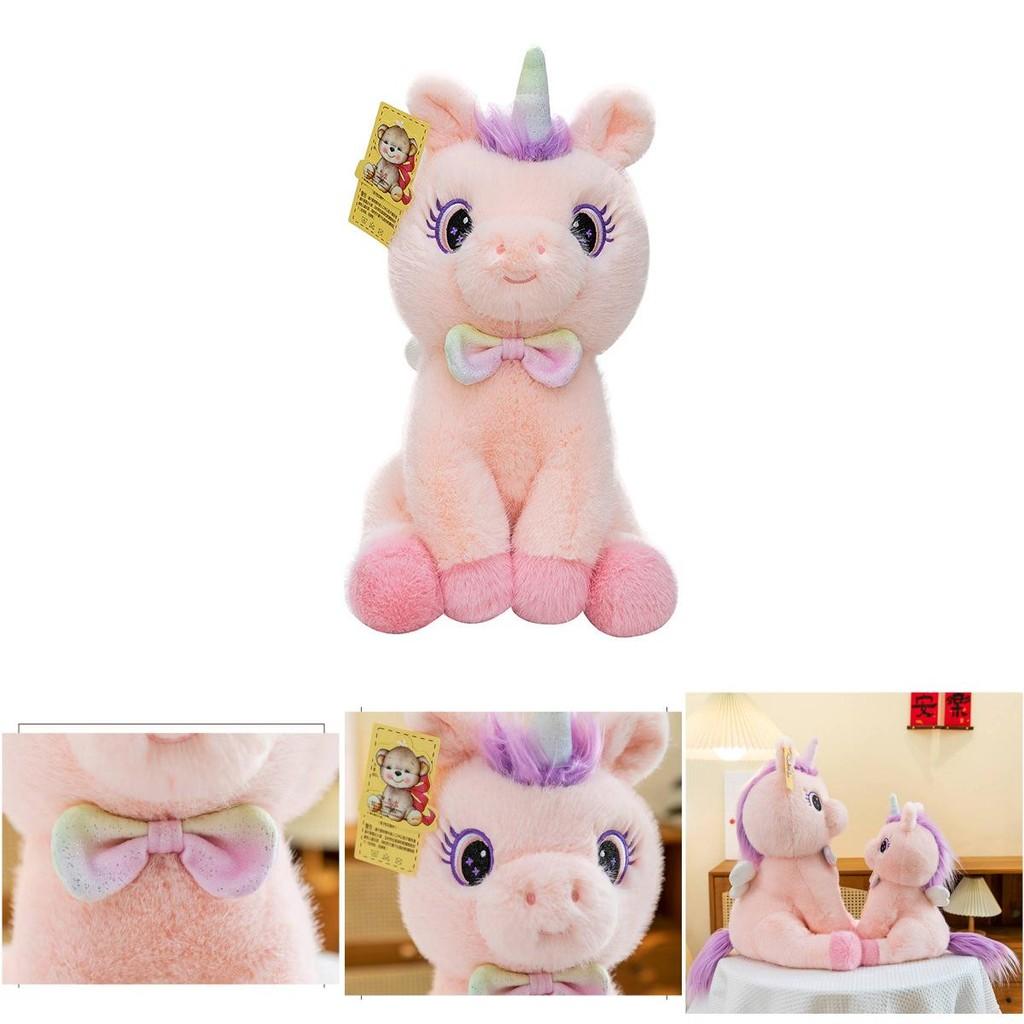 Adorable Unicorn Plush Toy Rainbow Pony Pillow For Kids Soft Cuddly Stuffed Animal