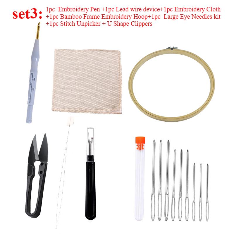 Punch Needle Adjustable Embroidery Starter Tools for Kids and Adults Beginners Gifts DIY Embroidered Art Craft Accessory