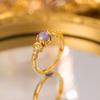 Exquisite super flash zircon ring for girls, light luxury, high-end sense opening adjustable ring, simple real gold electroplating