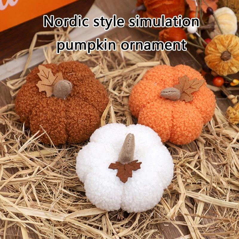 Halloween Party Decorations Nordic Pumpkin Figurine Sculptures Ornament for Indoor Outdoor Yard Lawns Holiday Decors