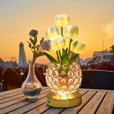 Tulpe Nachtlicht Licht Licht Luxus Dekorative Tischlampe Schlafzimmer Nachttischlampe Kristall Ambiente