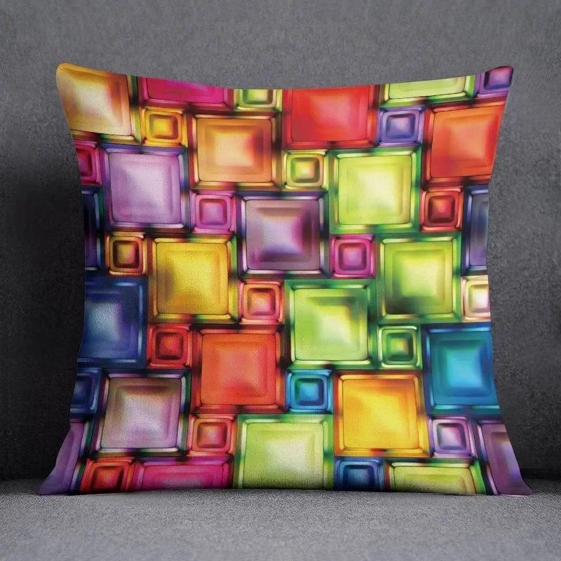 Color Ins Abstract Pillowcase Sofa Cushion Living Room Bedroom Square Pillow Cover Home Fabric Decoration