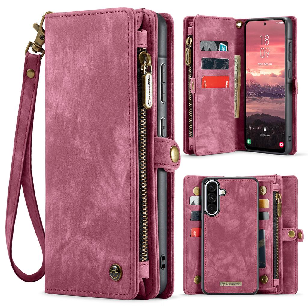 CASEME 008 For Samsung Galaxy A56 5G Phone Cases Leather Cover with Detachable Wallet and Strap