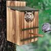 Wooden Bird House Breeding Nest Box Easy To Clean Hanging Birdhouse Hut for Outside Country