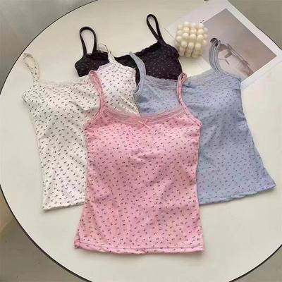 2024 Japanische florale Eisseide Spitze Camisole - Sommeroberteil für Damen
