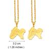 Anniyo 3.2CM Punjab State Pendant Necklace Stainless Steel Jewelry for Women Men #303301