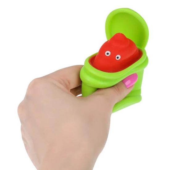 Popping Shit Toilet Squeeze Toy Stress Relief Cartoon Poop Toilet Cup Anti-Anxiety Stress Ball Portable Students Office Worker Desk Toy