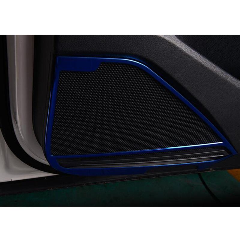 For Volkswagen VW Tiguan L   2024 Stainless Steel Car Inner Door Audio Speaker Covers Stereo Stick Trim Accessories 4Pcs