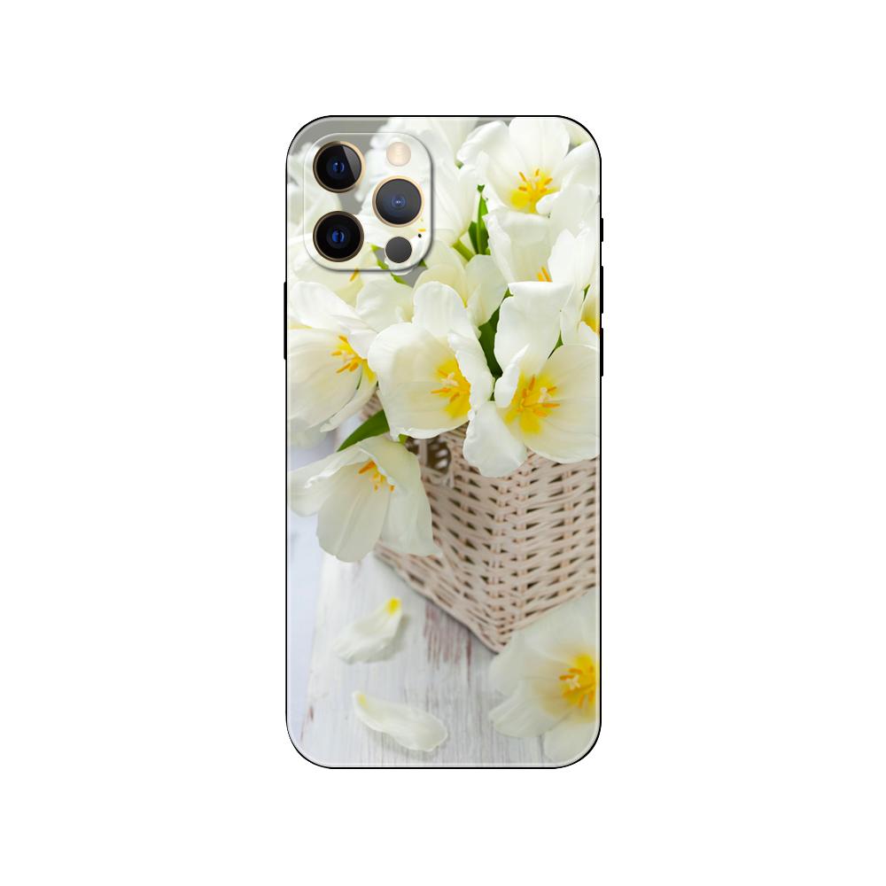 Orchid Flowers Colorful Phone Case for Iphone 5 5s 2020se 6 6s 7 8 Plus X 10 XR XS 11 12 13 Mini Pro MAX Black Tpu Back Cover