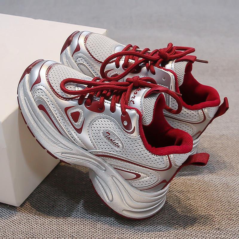 

Children s sports shoes 2025 spring and autumn new mesh boys running shoes girls dad shoes student versatile shoes 31 [Inner Length 19.5CM] красный