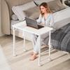 Folding Computer Desk on Wheels, 80 x 52 cm, Device Slot, White