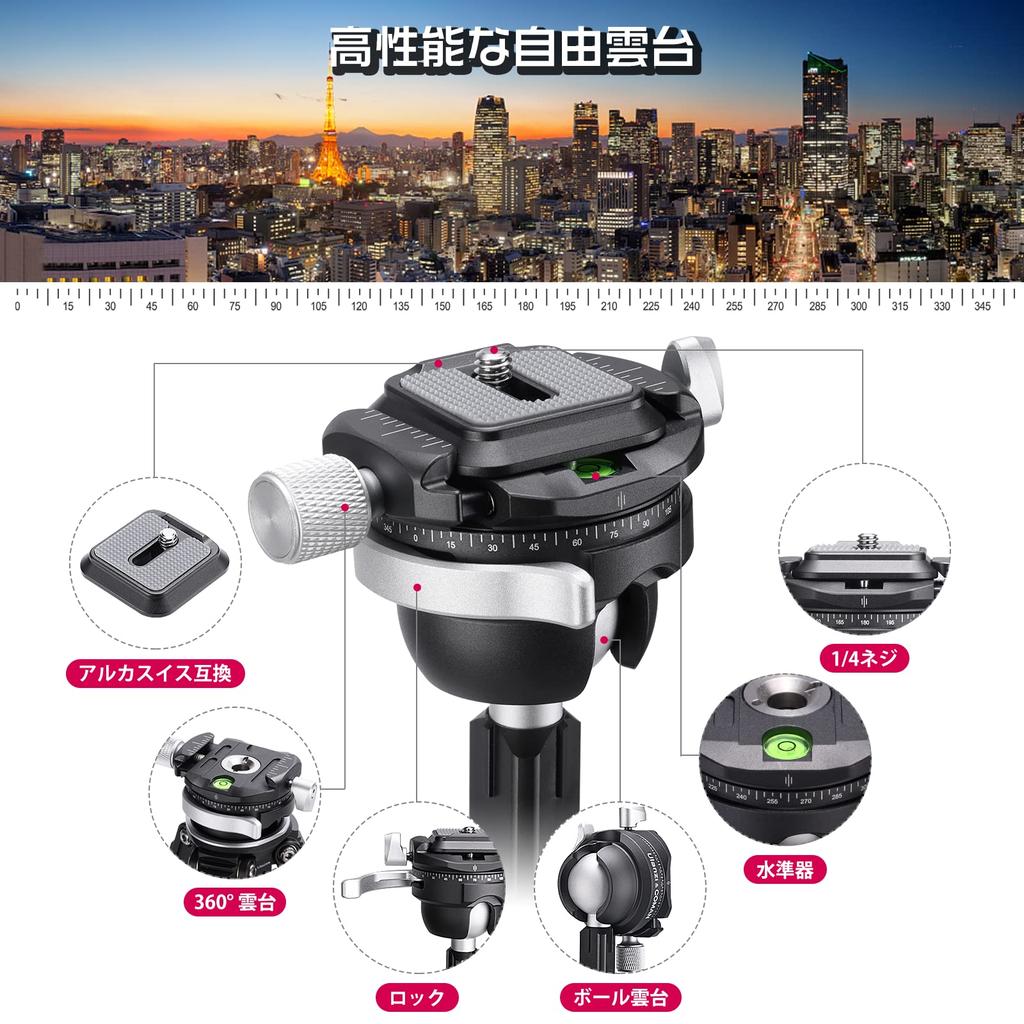 Ulanzi ZERO Y Carbon Pan Telescopic Camera Quick Camera Storage Case Maximum Lbs Load Suitable for Telephoto and Smartphones Tripod, Fiber, 3-Way