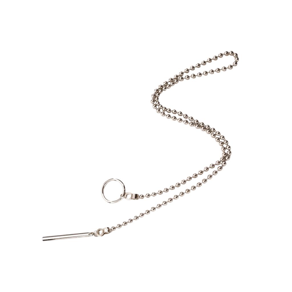 Slip Ball Chain Choker Lariat Y Necklace Gothic Bar Pendant Necklace Goth Aesthetic Halloween Jewelry