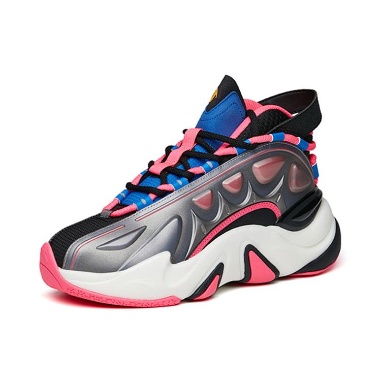 Anta Casual Shoes Men's Mid Top Black/Palace Blue/Fluorescent Digital Pink 912218090-2