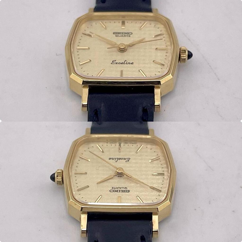 [USED] Battery/Band/Operating Seiko Exceline Guilloche Gold Watch