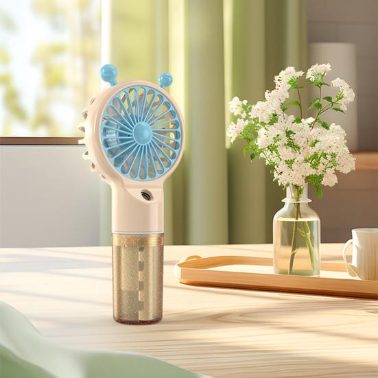 Spray Fan Cartoon Snail Design Silent Motor Mini Handheld Tabletop Fan with Water Mist Cooling USB Rechargeable Handheld