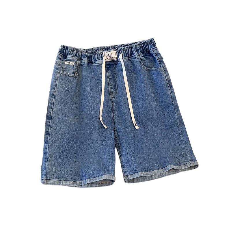 Super Size High Waist Plus Size Loose Work Jeans - Summer 5-Point Pants