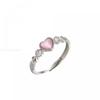 Trend Pink Love Heart Crystal Rings for Women Love Zircon Open Ring Irregular Aesthetic Girl Rings Jewelry