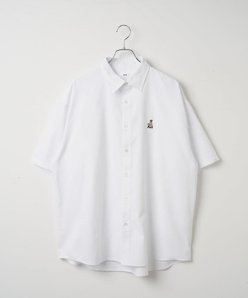 WEGO Short Sleeve Easy Short Sleeve Summer Oversized Loose Oversized Size White Men's Shirt, Care, One-Point Shirt, Top, Clothing, Shirt, Fit,
