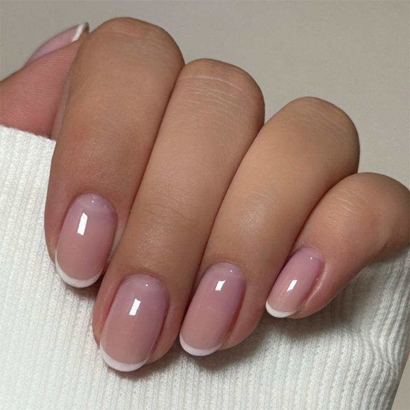 

Summer Nude Short Oval French Press-on Nails - Fresh Women s Style Nail Art