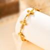 Fashion Stainless Steel Embossed Cross Bracelet Gold Ladies Accessories Jewelry 2475