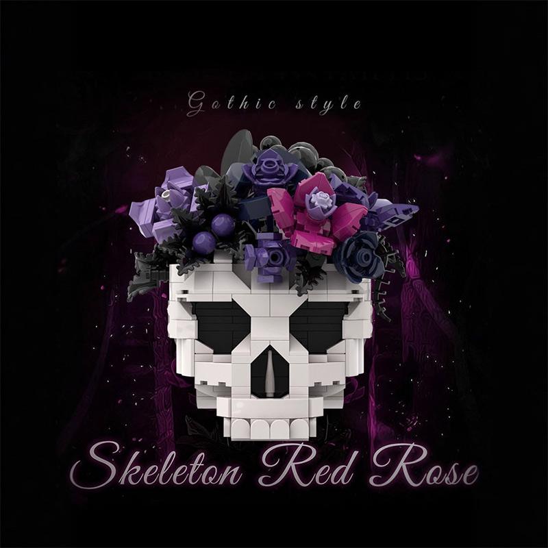 Gotische Skeletthand Rose Bausteine DIY Schwarze Romantische Dekoration Horror Valentinstagsgeschenk Kindergeburtstagsgeschenk Heimdeko Bastelartikel