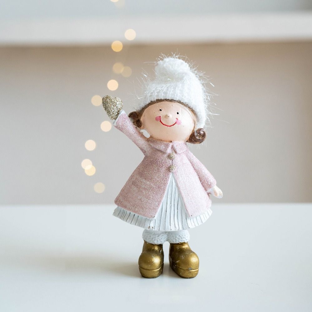Mini Pink Girl Desktop Ornament Cartoon Frohe Weihnachten Dekorationen Zuhause Wohnzimmer Büro
