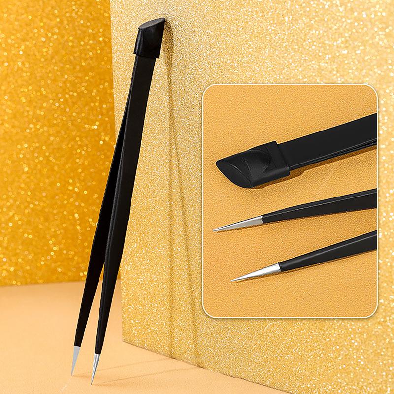Double Sided Nail Tweezers Silicone Pressing Head Nail Tweezers Sticker Picker Nails Tools Manicure Nail Art Tools Accessories