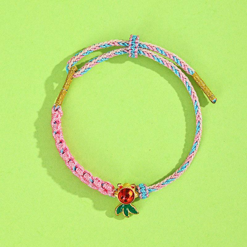 Dragon Boat Festival Tassel Pendant: Five-Color Pink Zongzi String with Gourd for Peace and Health