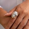 Ingemark Kreative Unregelmäßige Barock Imitation Perle Verstellbare Ringe Damen Elegant Geometrischer Ring Wed Braut Ästhetischer Schmuck