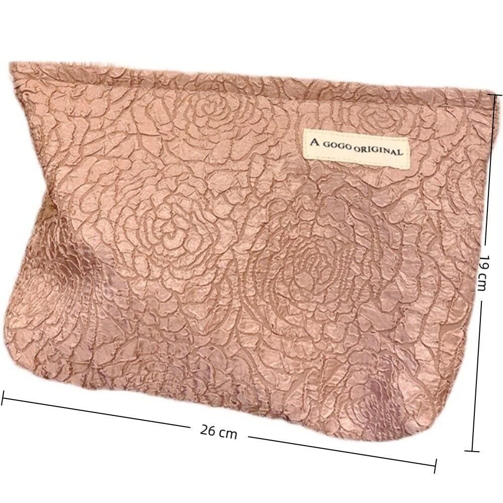 Portable Zipper Cosmetic Bags 3D Rose Large Capacity Storage Bag Makeup Pouch Travel