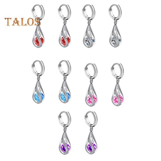 1 Pair Drop Dangle Earrings for Women Elegant Rotating Rhinestone Drop Dangle Hoops Sparkly Evening Dressy Earrings Bridal Jewelry Gift