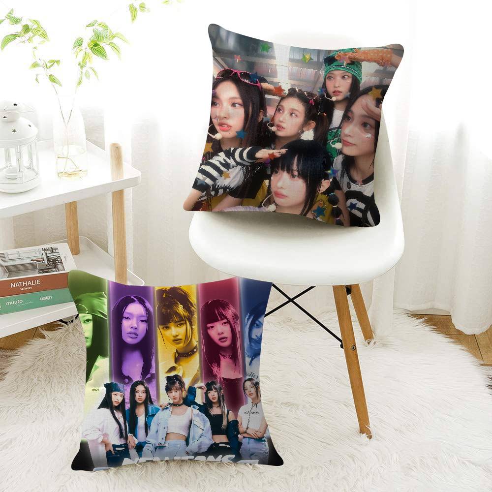 Kpop Singer N-New Jeans Office Cushion Pillowcase Car Cushion Cover45X45CM Lumbar Pillowcase Sofa Pillowcover