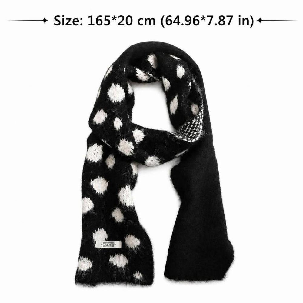 Soft Plush Knitted Scarf Warm Neckerchief Scarf Versatile Wool Blend Scarf Women