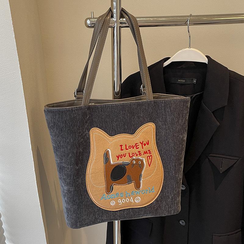 

Осенняя сумка-рюкзак для поездок на работу, женская сумка-тоут в стиле колледжа 2024 года, корейская версия, большая вместительная сумка через плечо с подмышкой серый