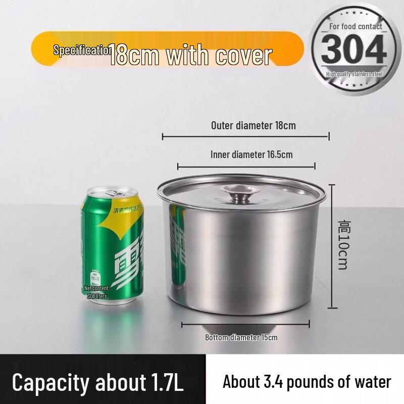 304 Stainless Steel Seasoning Pot with Lid