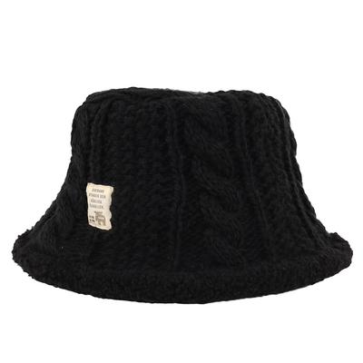 Knit Bucket Hat Black [Mozu] 471-0014