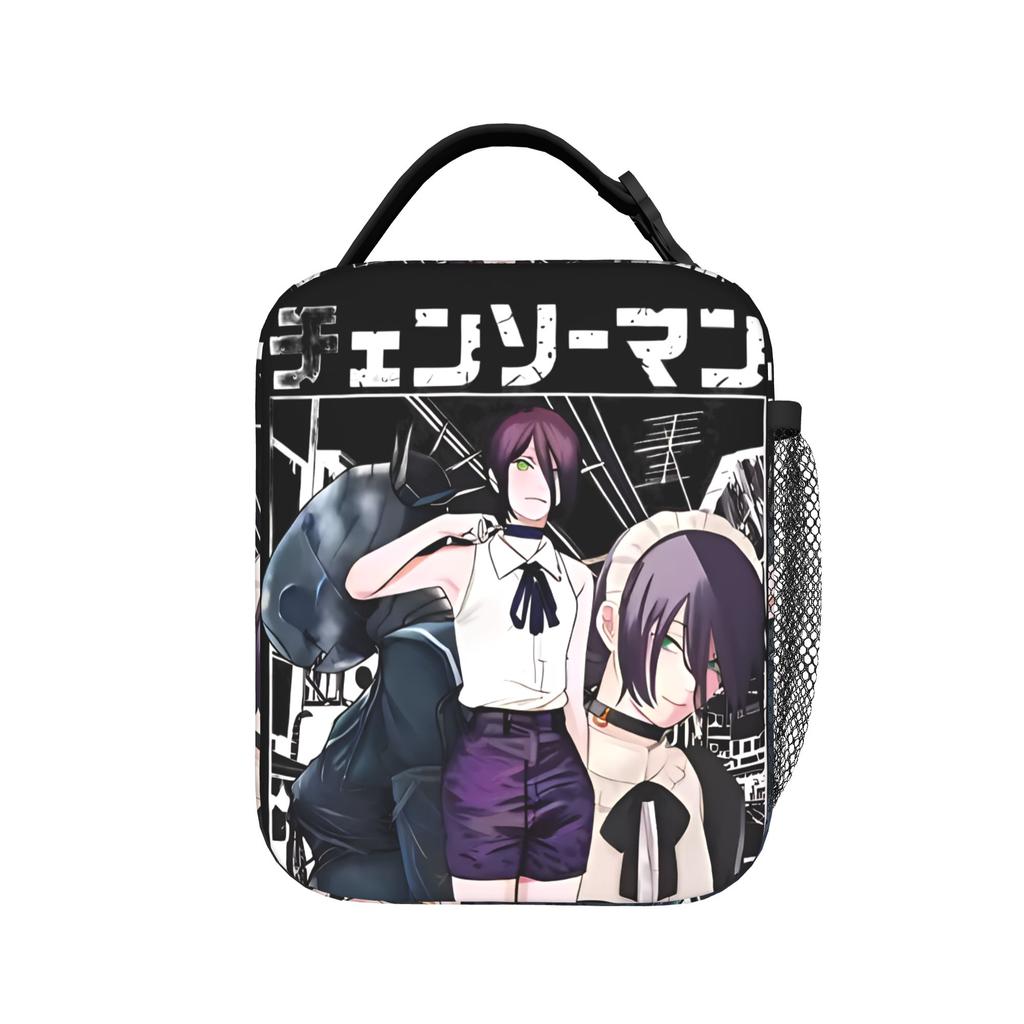 C-Chainsaws Man Reze Insulated Lunch Bag Thermal Bag Reusable,Meal Container Anime Manga Leakproof Lunch Box Tote  Outdoor