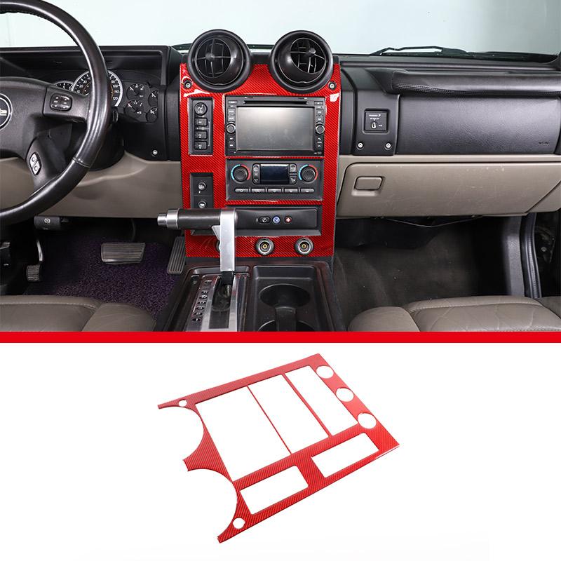 Red Soft Carbon Fiber Door Handle Steering Wheel Gear Shift Trim Cover Stickers Fit For Hummer H2 2003-2007 Interior Accessories