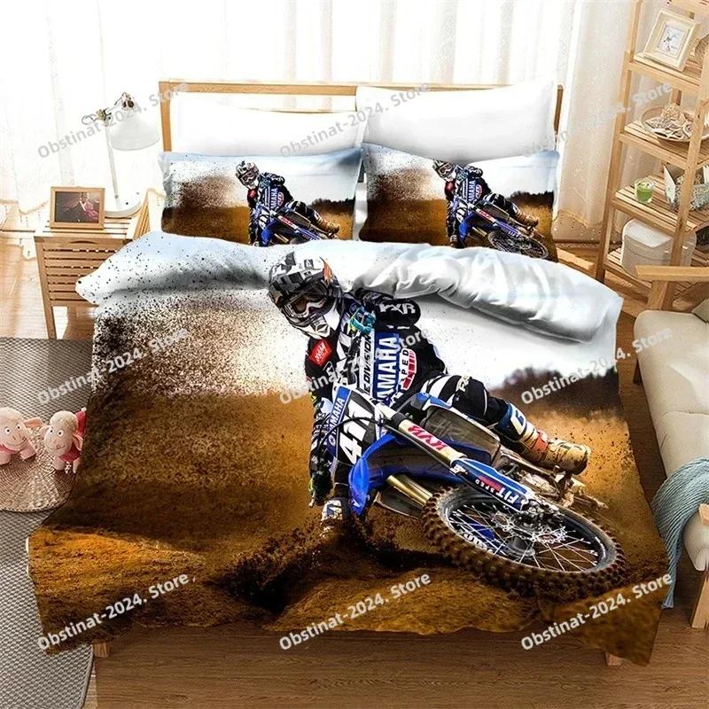 New Sand Motorcycle Extreme Sport 3d Printed Duvet Cover Sets with Pillowcase Twin Queen King Size Bedding Set for Home Textiles