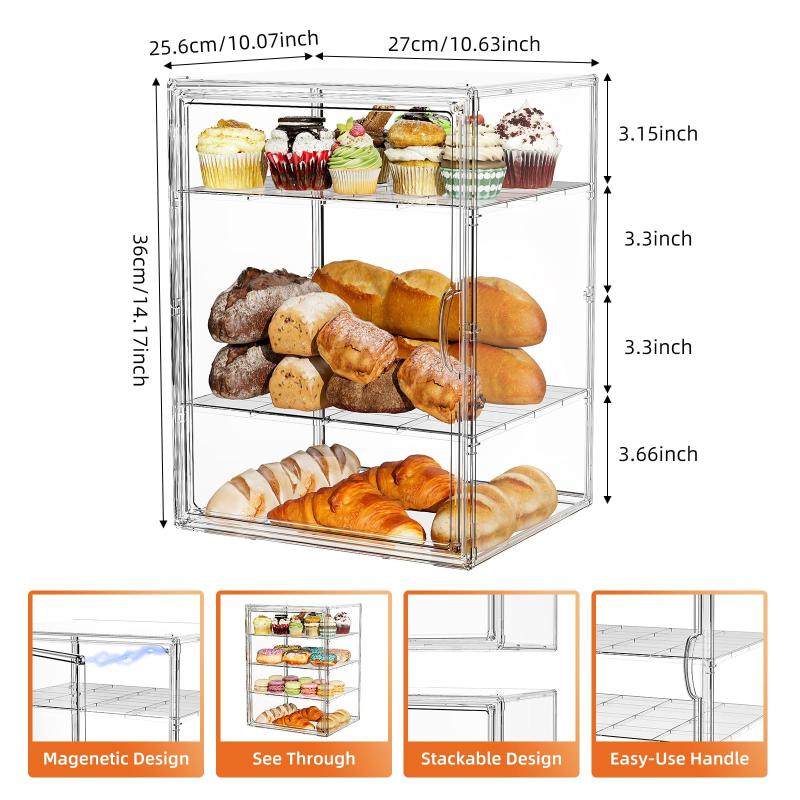 Clear Plastic 1/2/3/4 Tier Bread Display