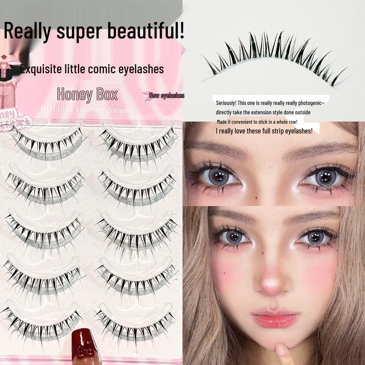 

Exquisite Honey Box False Eyelashes - Natural Photogenic Manga Style