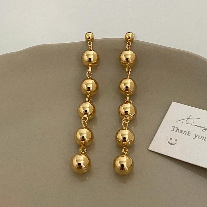 PONYKISS  Sterling Silver Bead Ball Pendant Stud Earrings for Women Minimalist Trendy Fine  Geometric Accessories