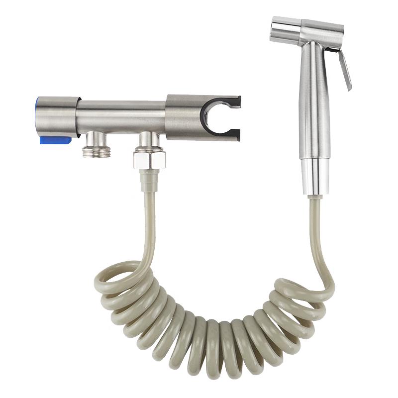 HSDG HGJ-558 Stainless Steel Toilet Bidet Sprayer Set Flushing Set