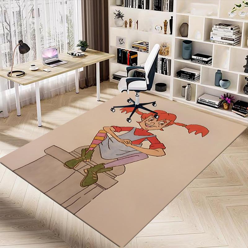 1PC Pippi Longstocking Extra Large Non Slip Floor Carpet, Office, Family, Bedroom, Studio Large Area Rug Indoor Rugs