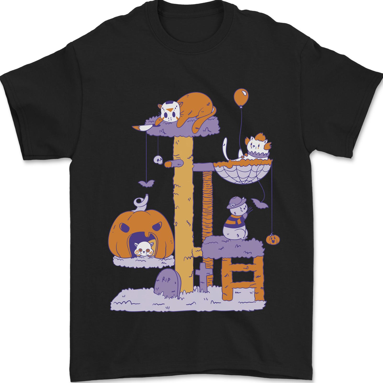 Cat Villians Funny Halloween Horror Mens T-Shirt 100% Cotton XXXXL