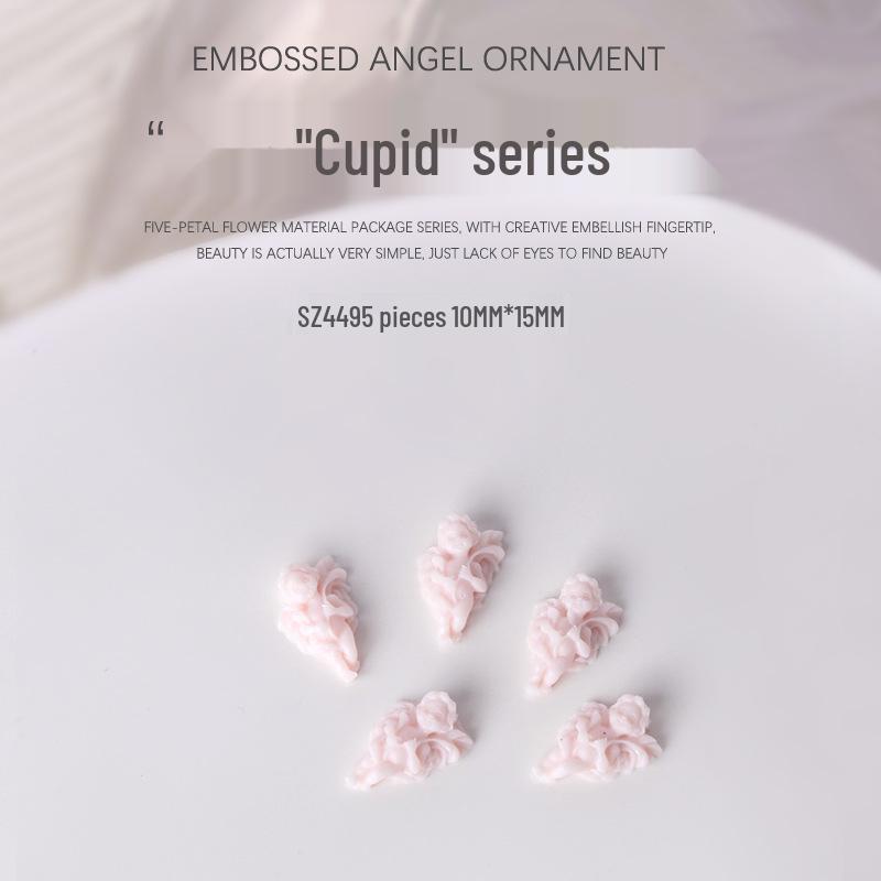 

Барочный ангел смола сердце кукла купидон украшения для нейл-арта - 5 шт. ретро белый DIY аксессуары