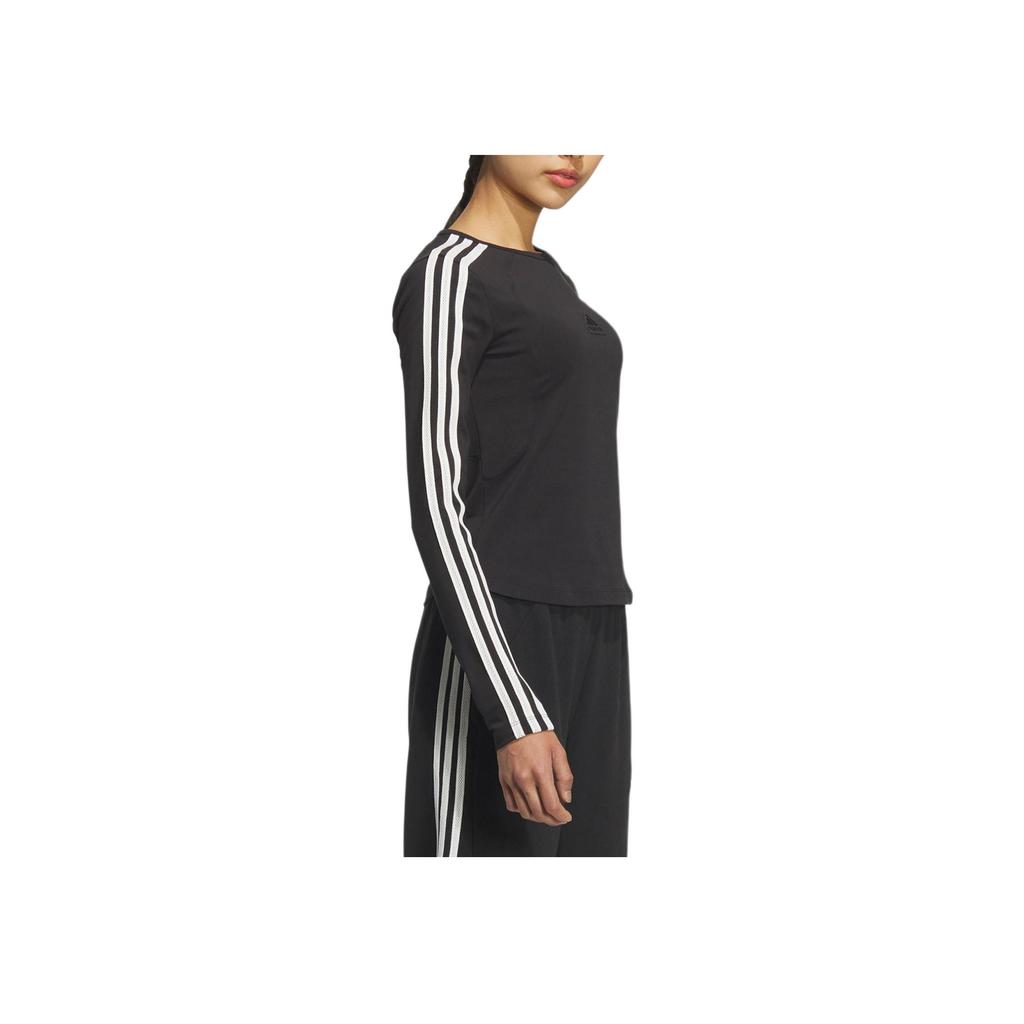 Adidas Sports Casual Long Sleeve T-Shirt Women Tops Black Han-Jade-White JN0755