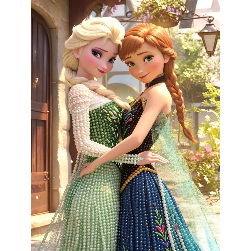 

Disney Pearl Painting Elsa and Anna Sisters DIY Pearl Art Pearl Painting Kit Pearl Art Painting Wall Suitable for Home OfficeDecoration Handmade Gifts 30x40