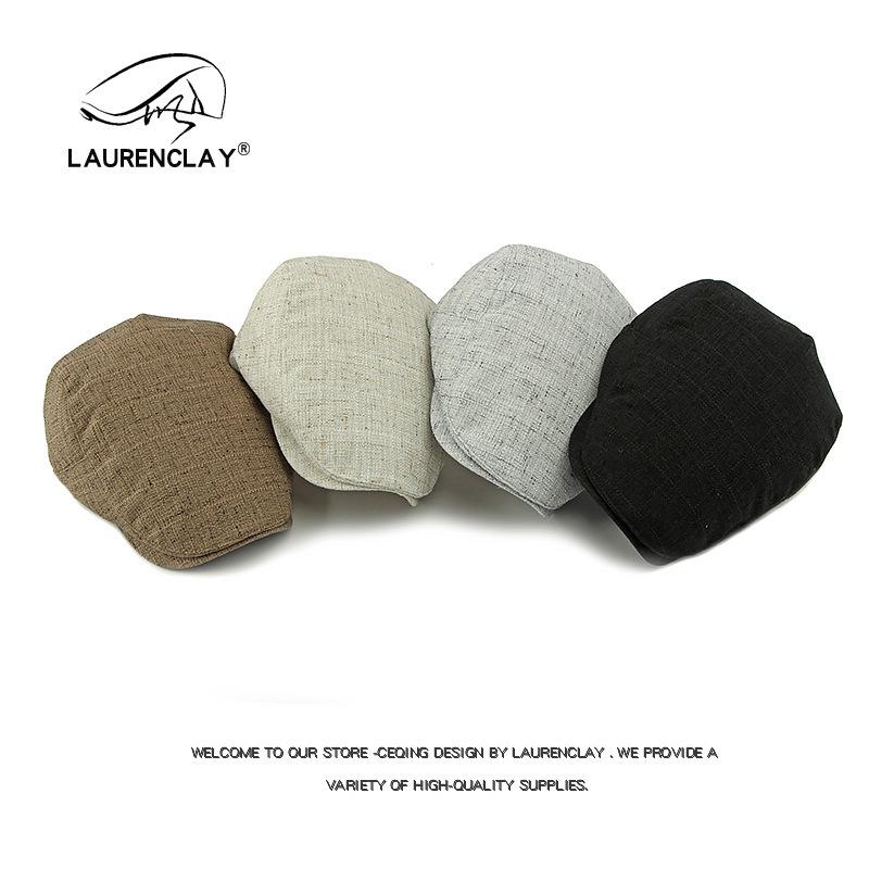 Spring New Simple Classic Imitation Hemp Beret Men's British Retro Forward Hat Casual Versatile Cap Women